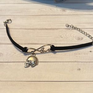 Black Leather Football 🏈 Love Bracelet